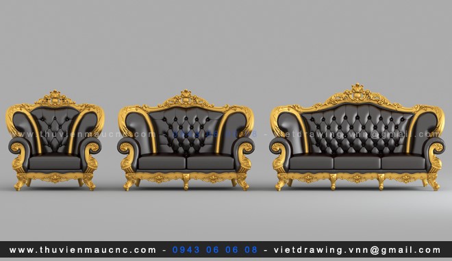 D027 – MẪU SOFA CHÂU ÂU VOL.8 (SOFA 1+2+3)